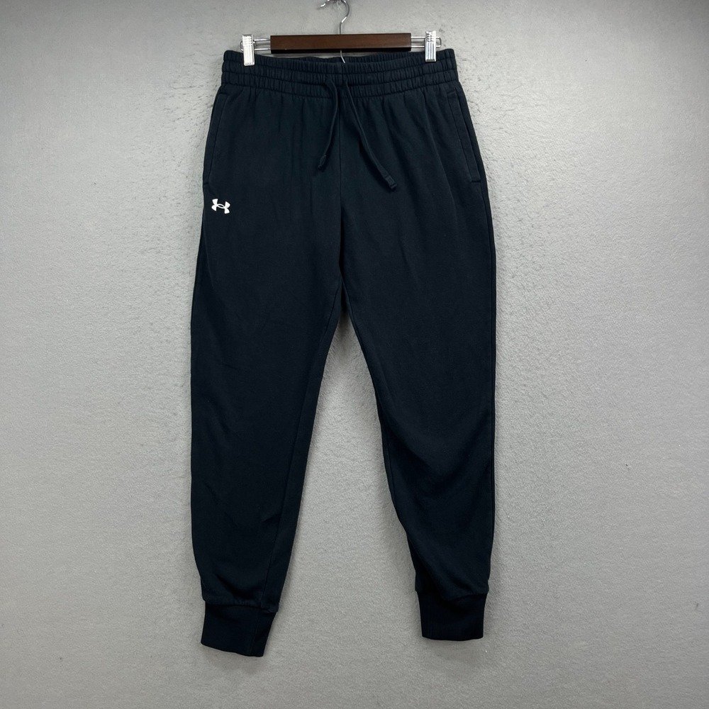 Under Armour Jogger Pants Mens Medium Black Rival Fleece Athleisure Activewear